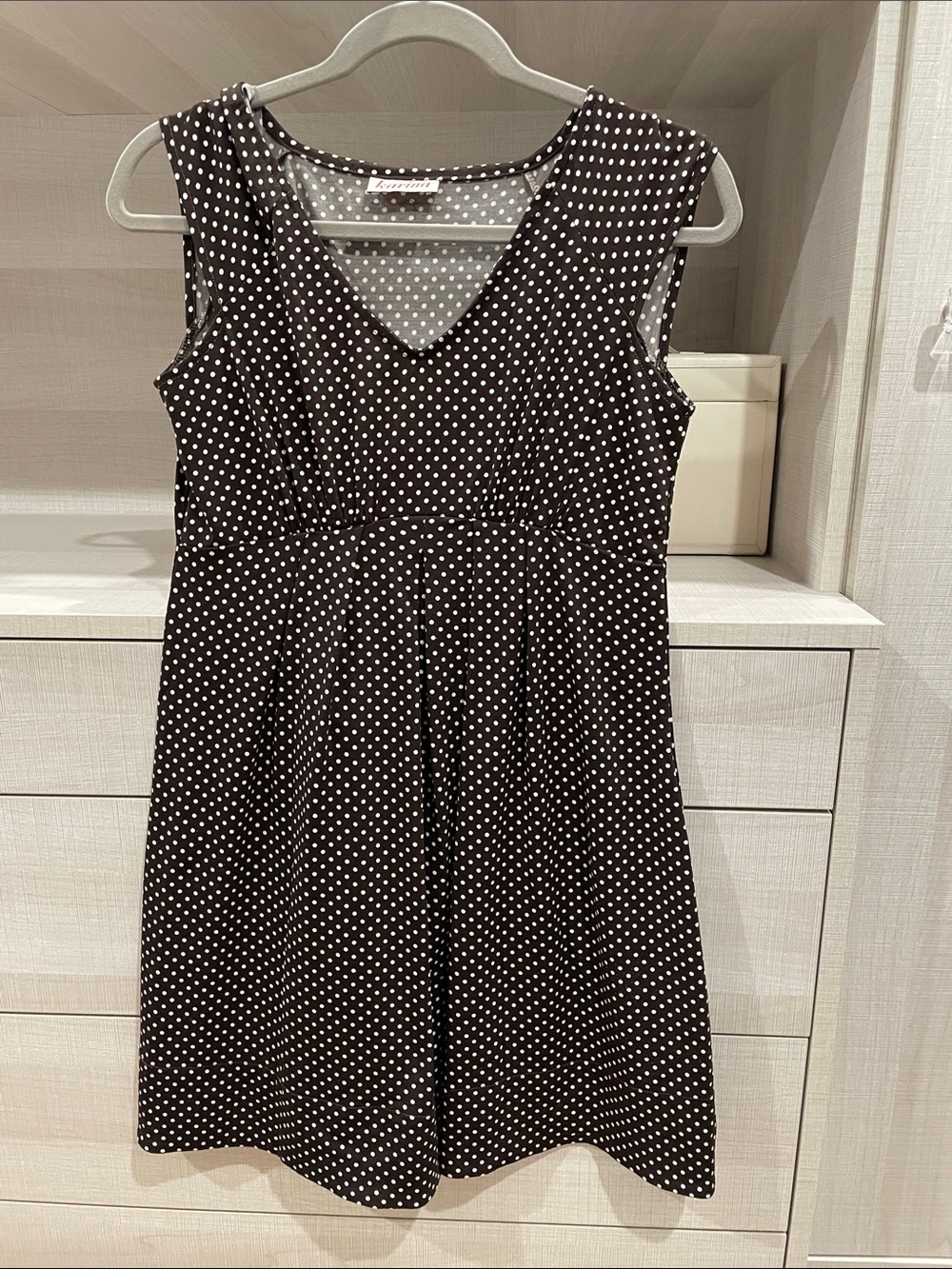 Karina Dress brown with white Polka Dots size S